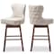 Baxton Studio Gradisca Light Beige Button-Tufted Upholstered Swivel Barstool, PK2 129-7074 - alternate 3